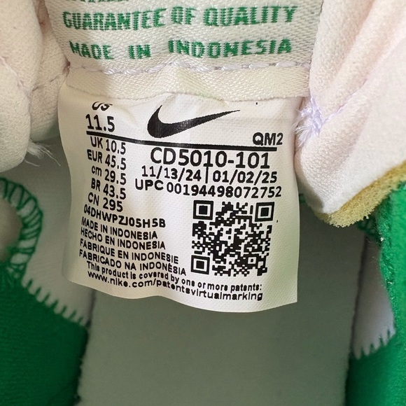 Nike SB Heritage Vulc Men 11.5 White/Lucky Green Gum Sole Athletic Skate Suede - Picture 8 of 12